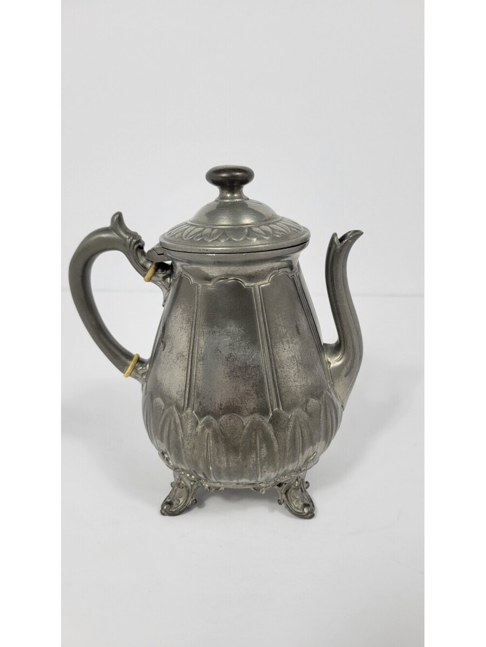 Antique Shaw & Fisher Sheffield Pewter Teapot Victorian Britannia Metal 1914